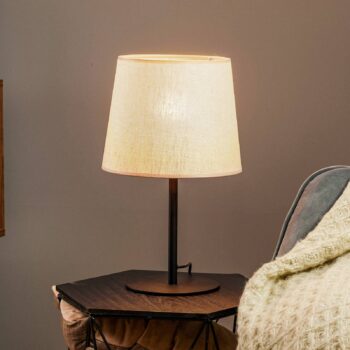 Stolová lampa Chicago s tienidlom na lampu z ľanu