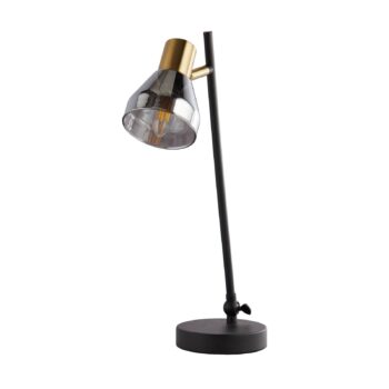 Stolová lampa Classy s tienidlom z dymového skla