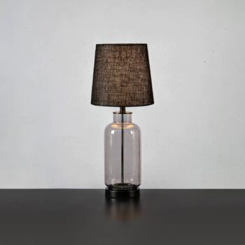 Stolová lampa Costero, dymovo šedá/čierna, 61,5 cm