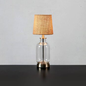 Stolová lampa Costero, transparentná/prírodná, 43 cm