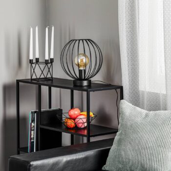 Stolová lampa Cumera s mriežkovaným tienidlom, Ø 30 cm