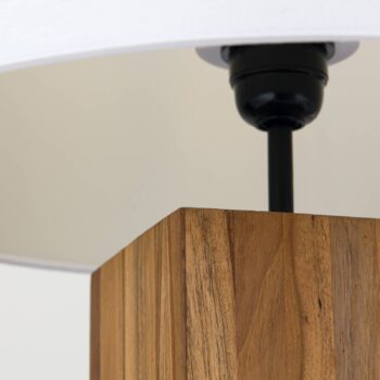 Stolová lampa Dallas kvádrovitý drevený podstavec