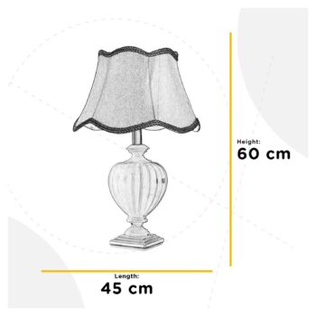 Stolová lampa Desy, keramika, krémová farba, výška 60 cm, E27