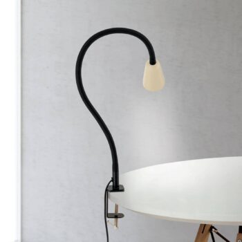 Stolová lampa Dotty, khaki, výška 65 cm, svorkový držiak, GU10