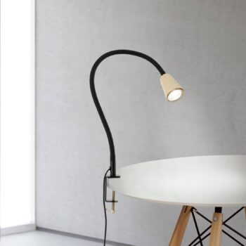 Stolová lampa Dotty, khaki, výška 65 cm, svorkový držiak, GU10