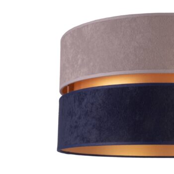 Stolová lampa Duo, námornícka modrá/sivá/zlatá, výška 30 cm