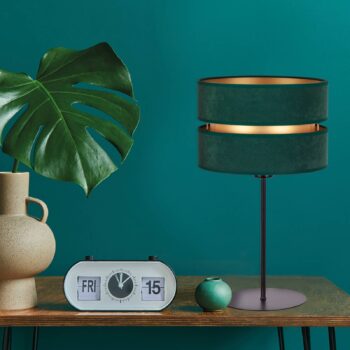 Stolová lampa Duo, zelená/zlatá, výška 50 cm