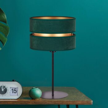 Stolová lampa Duo, zelená/zlatá, výška 50 cm