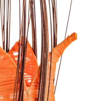 Stolová lampa Elena s oranžovým látkovým tienidlom