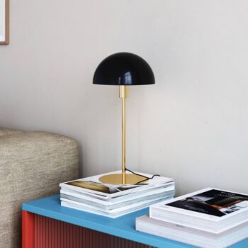 Stolová lampa Ellen 20, mosadz/čierna, kov, pätica E14