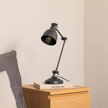 Stolová lampa Emoti, antracitová, výška 45 cm, nastaviteľná
