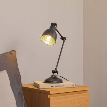 Stolová lampa Emoti, antracitová, výška 45 cm, nastaviteľná