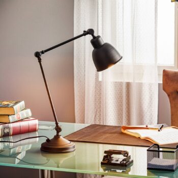 Stolová lampa Emoti, čierna, výška 45 cm, nastaviteľná