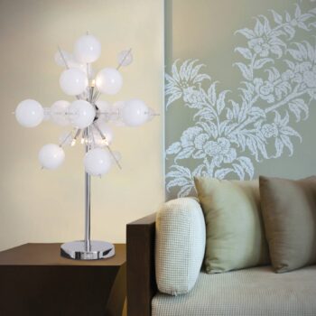 Stolová lampa Explosion v bielej/chrómovej farbe