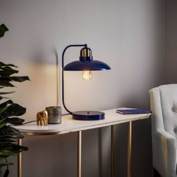 Stolová lampa Felix, modrá/zlatá