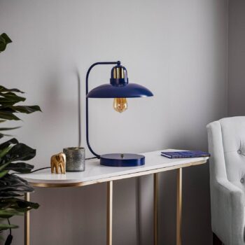 Stolová lampa Felix, modrá/zlatá