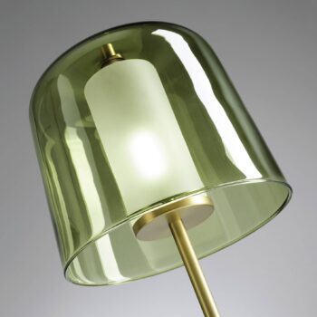 Stolová lampa Frida, zlatá, tienidlo zelená