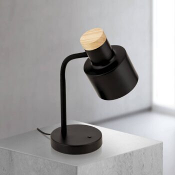 Stolová lampa Gili, čierna matná, oceľ, výška 35 cm, E27