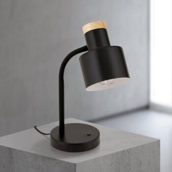 Stolová lampa Gili, čierna matná, oceľ, výška 35 cm, E27