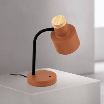 Stolová lampa Gili, koralovo červená, oceľ, výška 35 cm, E27