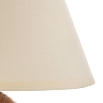 Stolová lampa Gill, drevo rustic/tienidlo na lampu biele