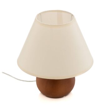 Stolová lampa Gill, drevo rustic/tienidlo na lampu biele