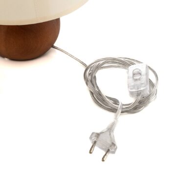 Stolová lampa Gill, drevo rustic/tienidlo na lampu biele