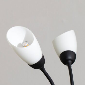 Stolová lampa Gloriosa, čierna, sklo, 3-pl