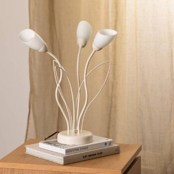 Stolová lampa Gloriosa, krémová, sklo, 3-pl