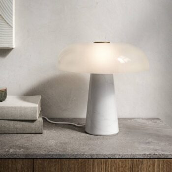 Stolová lampa Glossy, biela/opálová biela