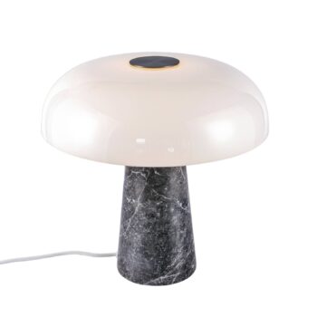 Stolová lampa Glossy, sivá/opálová biela