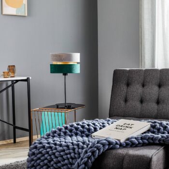 Stolová lampa Golden Duo sivá/zelená/zlatá výška 50 cm