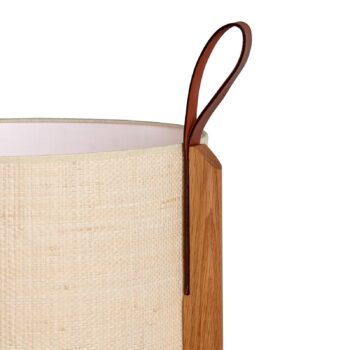 Stolová lampa Greta, prírodné vlákno/dub, výška 33 cm