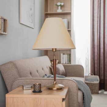 Stolová lampa HML-9009-1EB s textilným tienidlom