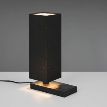 Stolová lampa Haley s nabíjacou stanicou, čierna