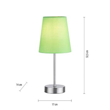 Stolová lampa Heinrich so zeleným textilným tienidlom