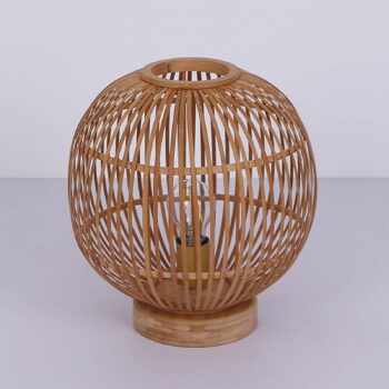Stolová lampa Hildegard z bambusu, Ø 30 cm