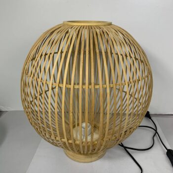 Stolová lampa Hildegard z bambusu, Ø 30 cm