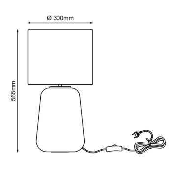 Stolová lampa Hydra výška 56,5 cm sivá/žltá