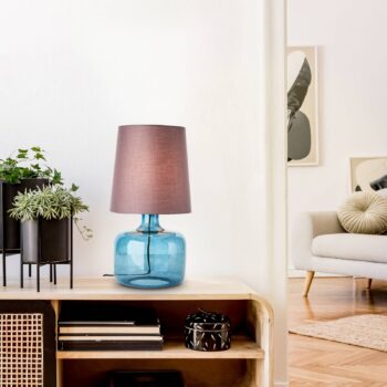 Stolová lampa Hydra výška 57 cm taupe/tmavomodrá