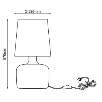 Stolová lampa Hydra výška 57 cm taupe/tmavomodrá