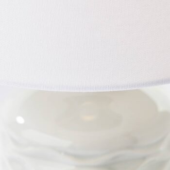 Stolová lampa Ilysa látka biela, keramika sivá