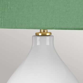 Stolová lampa Isla textil starožitná mosadz/zelená