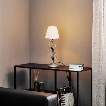 Stolová lampa Jacqueline, 1-plameňová, biela