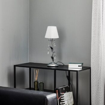 Stolová lampa Jacqueline, 1-plameňová, biela