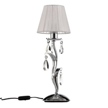 Stolová lampa Jacqueline, 1-plameňová, biela