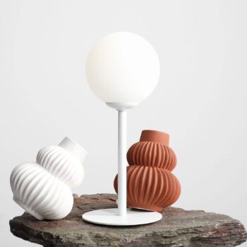 Stolová lampa Joel, výška 35 cm, biela