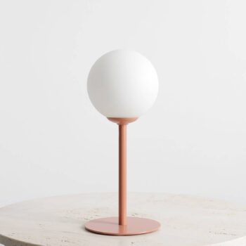 Stolová lampa Joel, výška 35 cm, koralová/biela