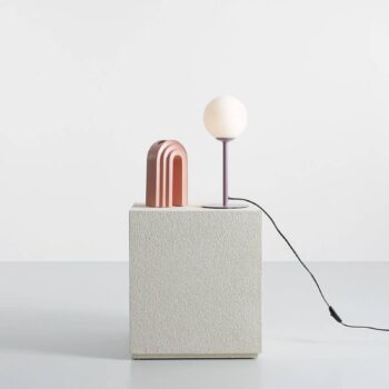 Stolová lampa Joel, výška 35 cm, lila/biela