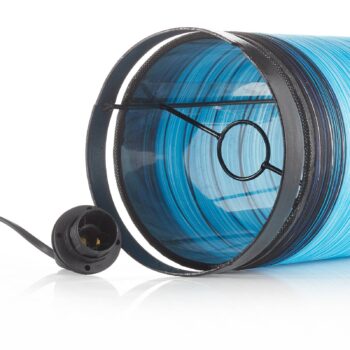 Stolová lampa Julie ovinutá vláknami, modrá